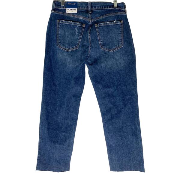 Old Navy Womens Mid Rise Boyfriend Cutoff Jeans Straight Leg SZ 4 Distressed NWT - Picture 3 of 10
